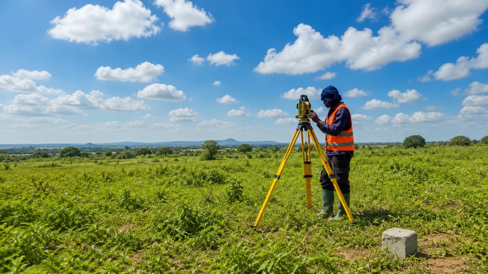 Surveyor working on AfriScape land
